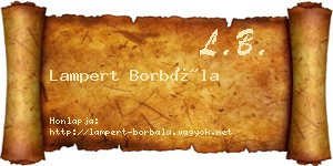Lampert Borbála névjegykártya